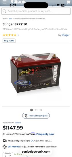 Stinger Battery