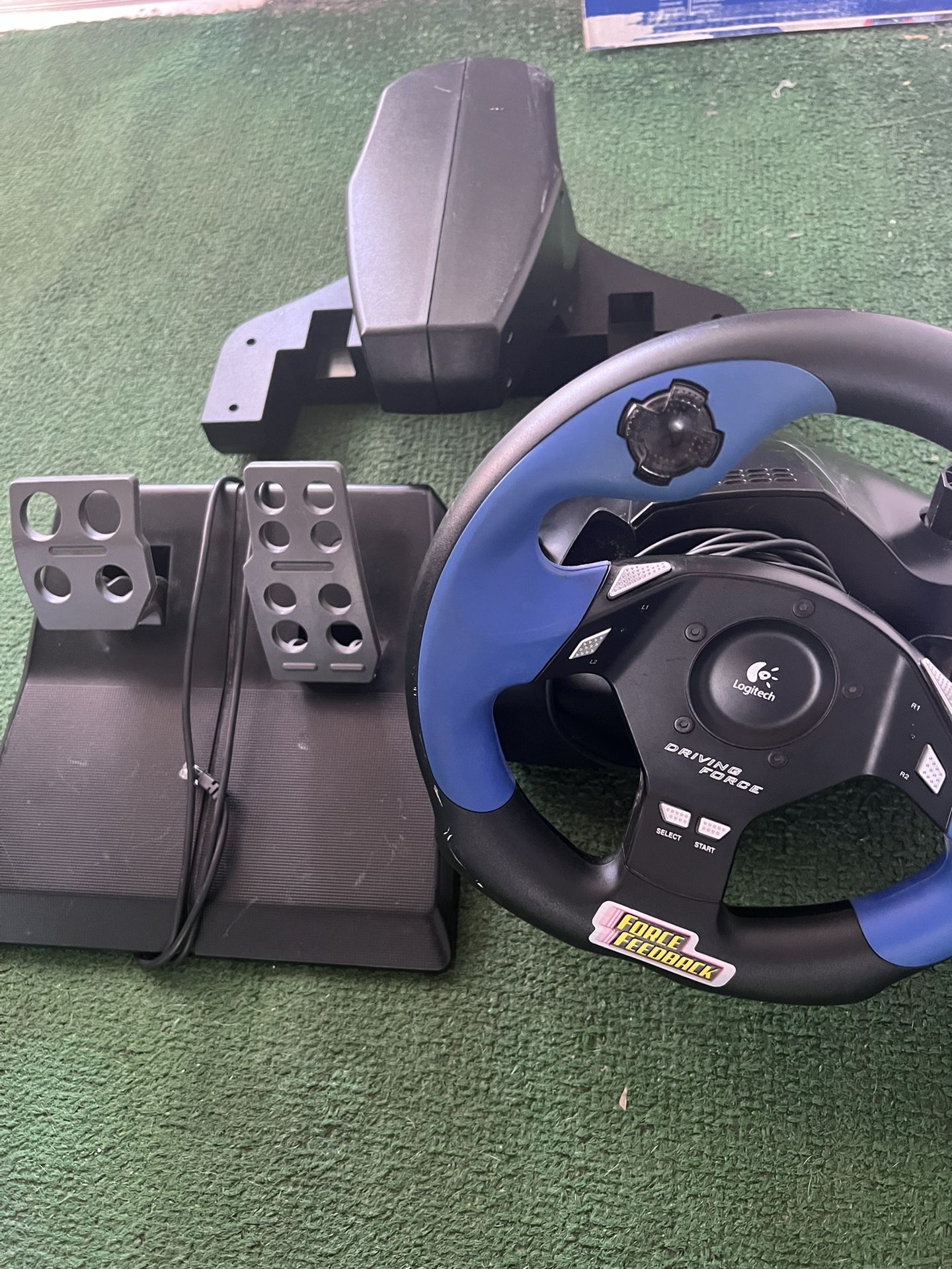 ogitech Driving Force Feedback E-UC2 Steering Wheel PS2/PS3/PC w/ Power Supply