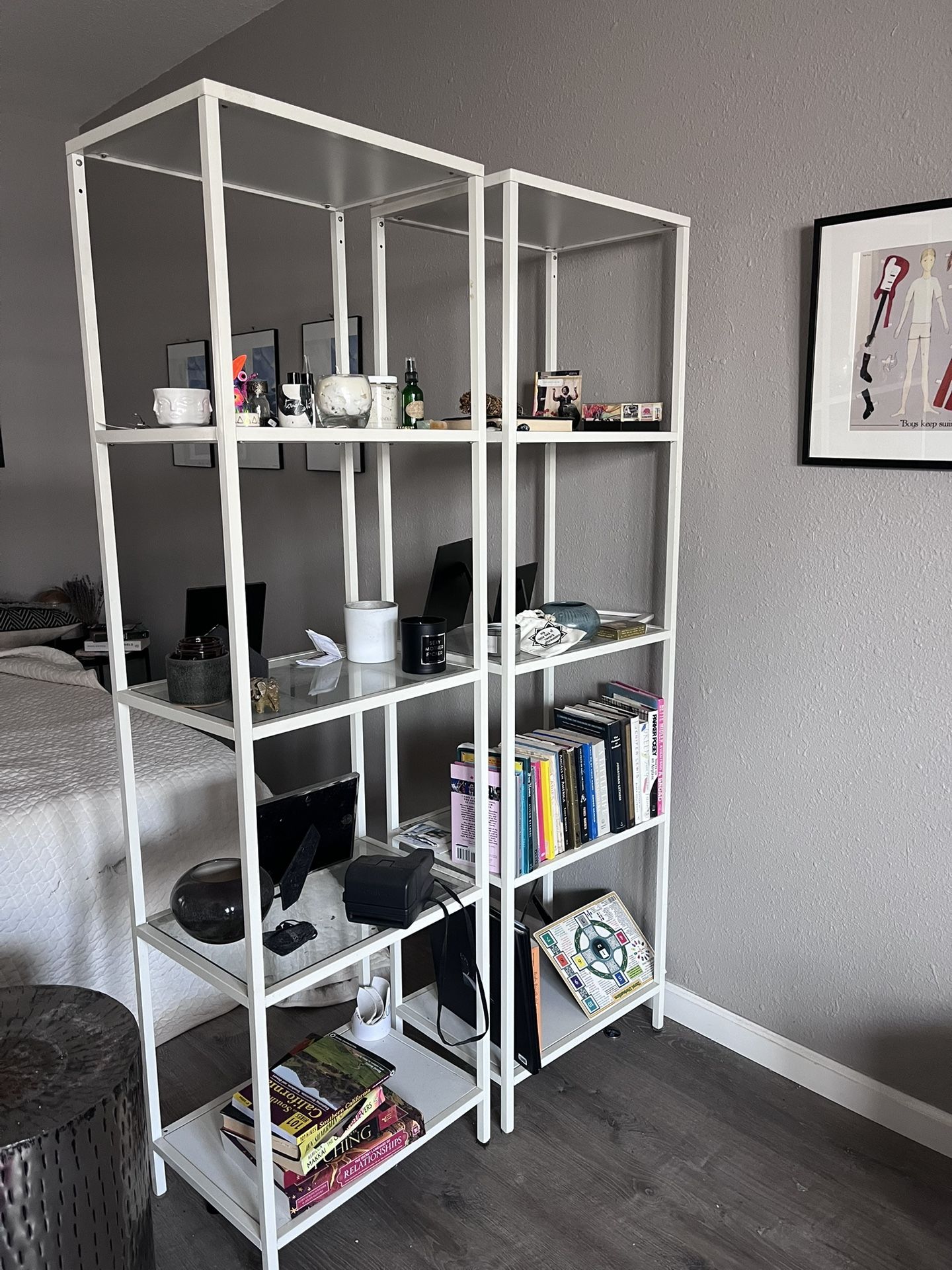 Book Shelves - Metal And Glass 
