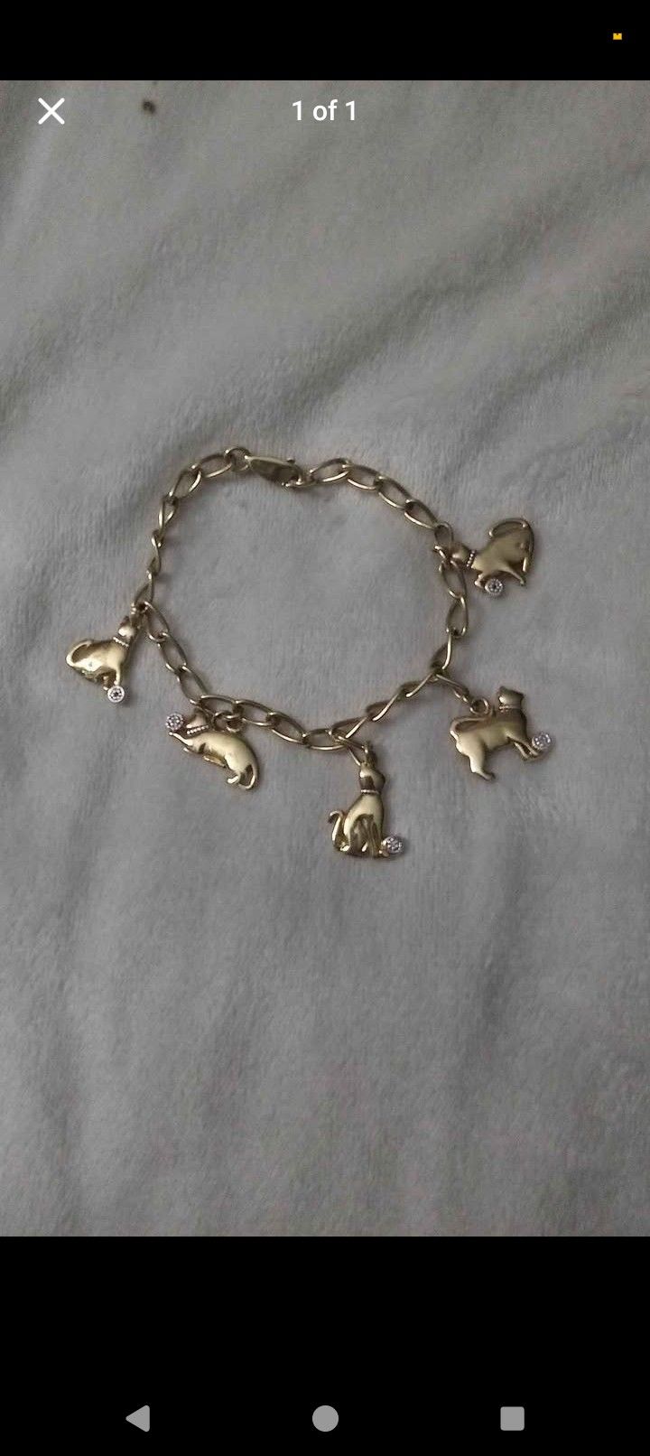 Gold Plated Cat Bracelet