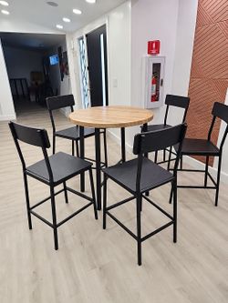 Bar Height Table and 4 Chairs Set