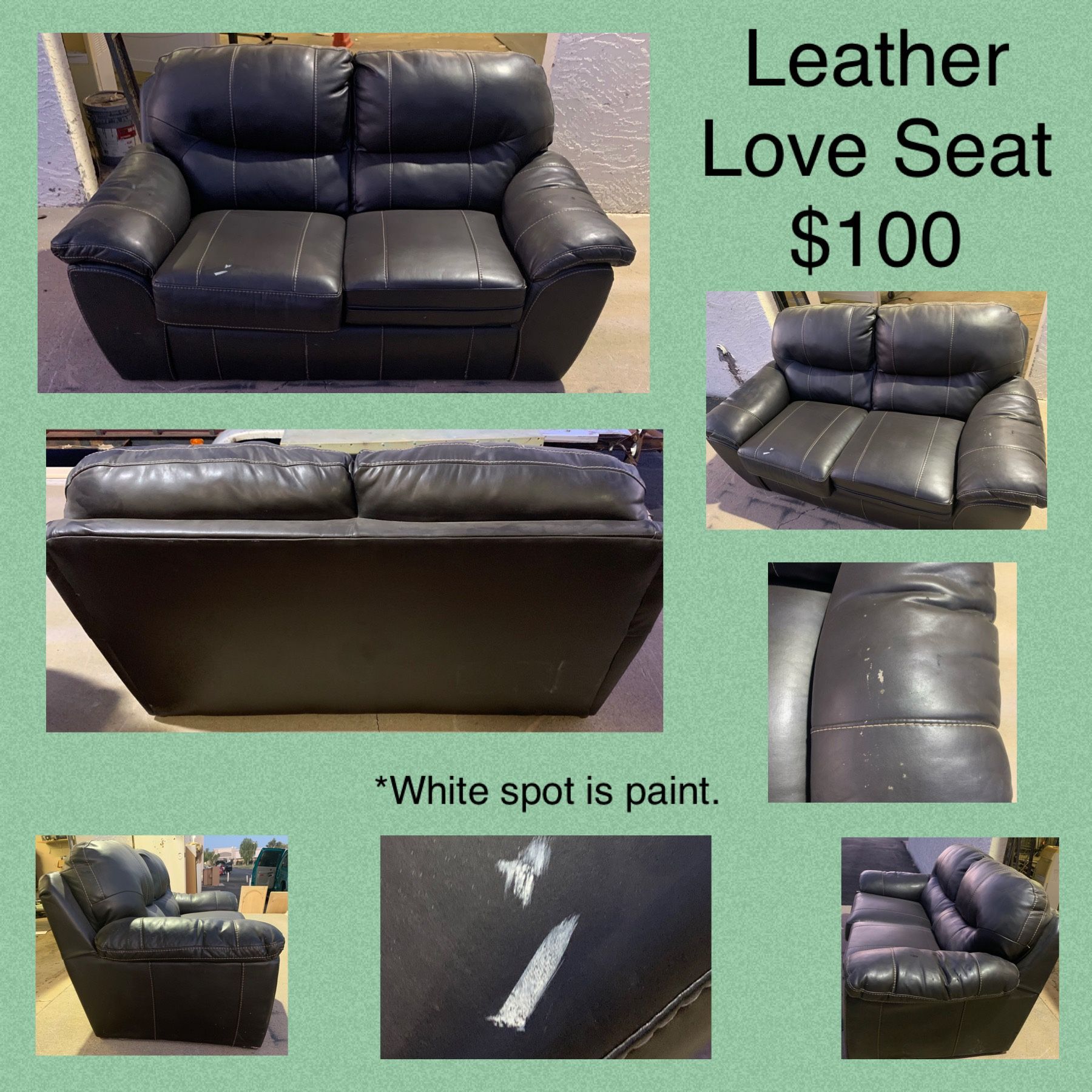 Leather Love Seat