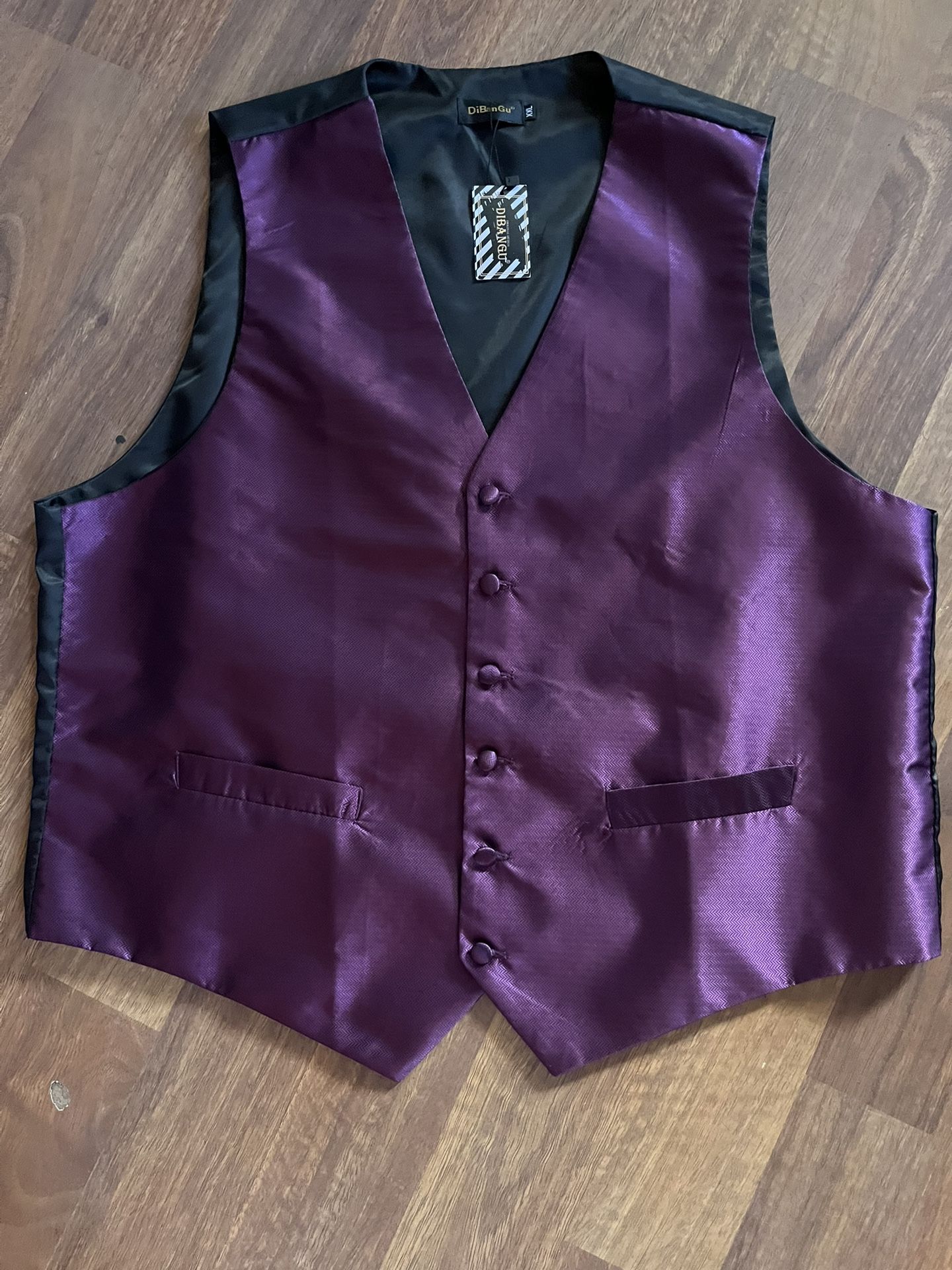Men’s Purple Button Up Vest Brand New With Tags