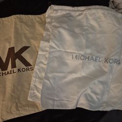 Silk White & Tan Canvas Large Michael Kors Handbag Dust / Storage