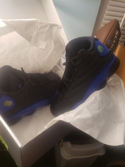 AIR JORDAN 13 BLACK AND BLUE SIZE 10 MEN