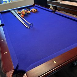8’ Slate Pool Table 