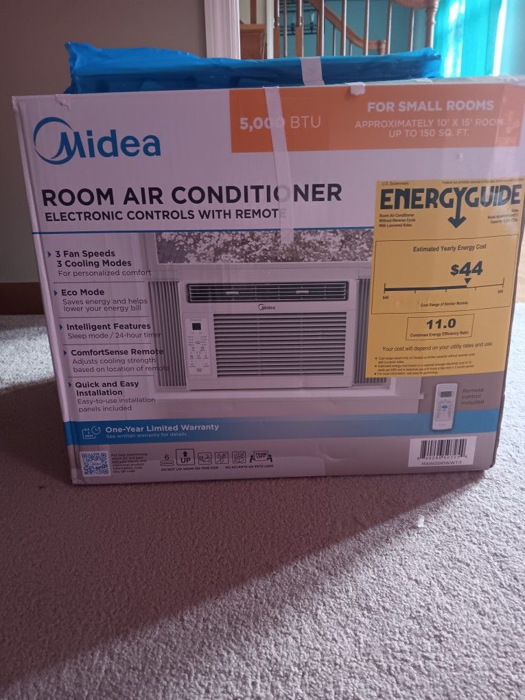 New Midea 5,000 BTU Window Air Conditioner – For Small Rooms
