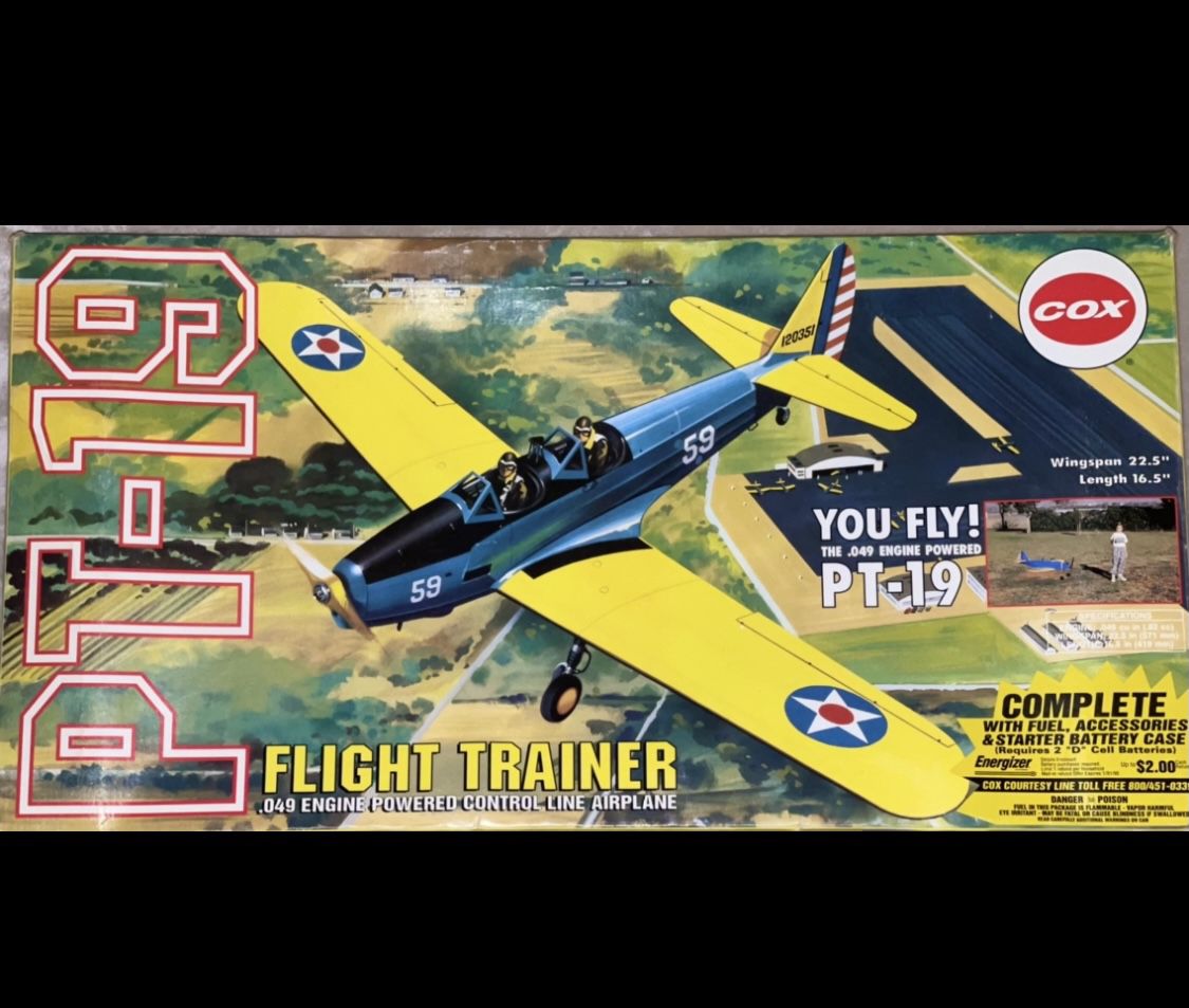 PT-19 Flight Trainer with .049 Engine Powered Control Line