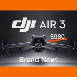 🔥 DJI Air 3 (Brand New) + RC-N2 • Dual-Camera 4K Drone • Never Used 🔥