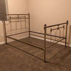 Antique gold brass full size bed frame