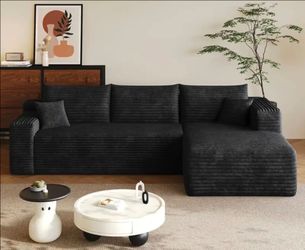 Sofa L-Shaped Black NIB