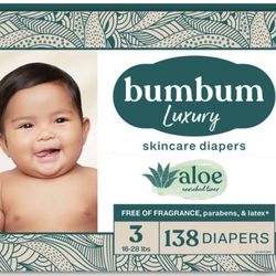 Bum bum Luxury Diapers  Size 3 138 diapers