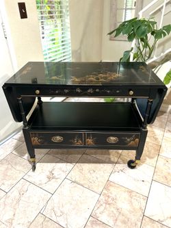 Japanese wings table  with drawer  39” long without wings (12”long each wing) 19” deep 30” height excellent condition