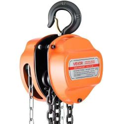 77]Hand Chain Hoist, 1 Ton 2200 lbs Capacity, Manual Chain Block with Upgrade G80 Galvanized Chain, 10 ft Lifting Height, Heavy Duty Pulley Hoist for 