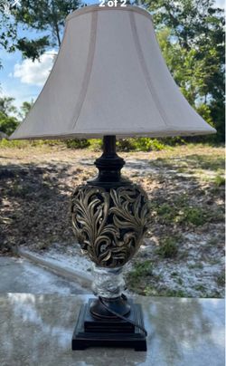 Beautiful lamp with beige shade