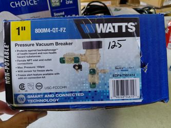 Watts 1" backflow prevention pressure vacuum breaker valve