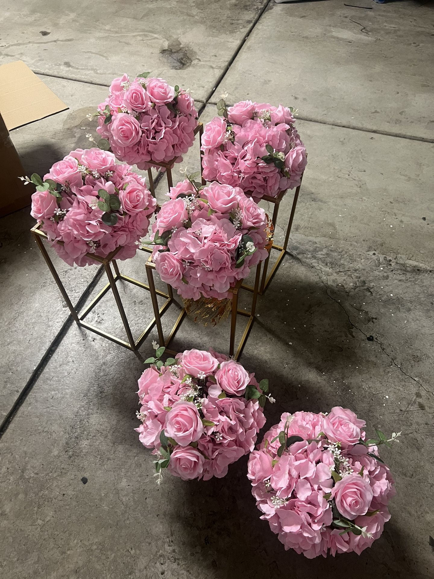 Pink Flower Centerpieces For Wedding/quinceanera 