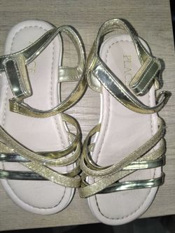 The Girl's Place metallic gold sandals ( Size 10 )