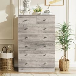 Dresser with 7 drawers gray and gold [NEW]