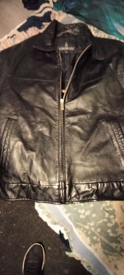 Vintage London fog black leather men's jacket