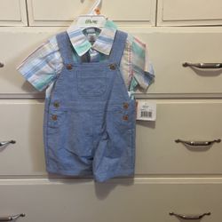 Baby Boy Little Me Overalls New Size 12 Months
