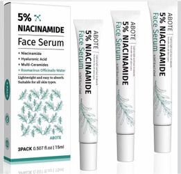 3 Packs of Travel Skincare 5% Niacinamide Serum with 4% Tea Tree Extracts | 1% Ceramide Complex | Deep Hydration | Regulates Sebum | Soothes Skin (3 P