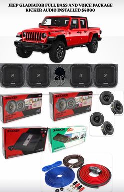 JEEP GLADIATOR FULL BASS AND VOICE PACKAGE KICKER AUDIO INSTALLED