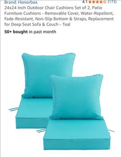 New set of 2 patio chairs cushions 24x24
