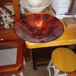 Painted Metal Bowl