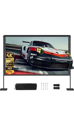 [BRAND NEW] BUNDLE: 4k Projector + XL Outdoor Portable Projector Screen 16:9 HD 4K
