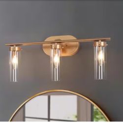 New Vanity Light Antique Gold Modern 3-Light Bathroom 21.5 in. 