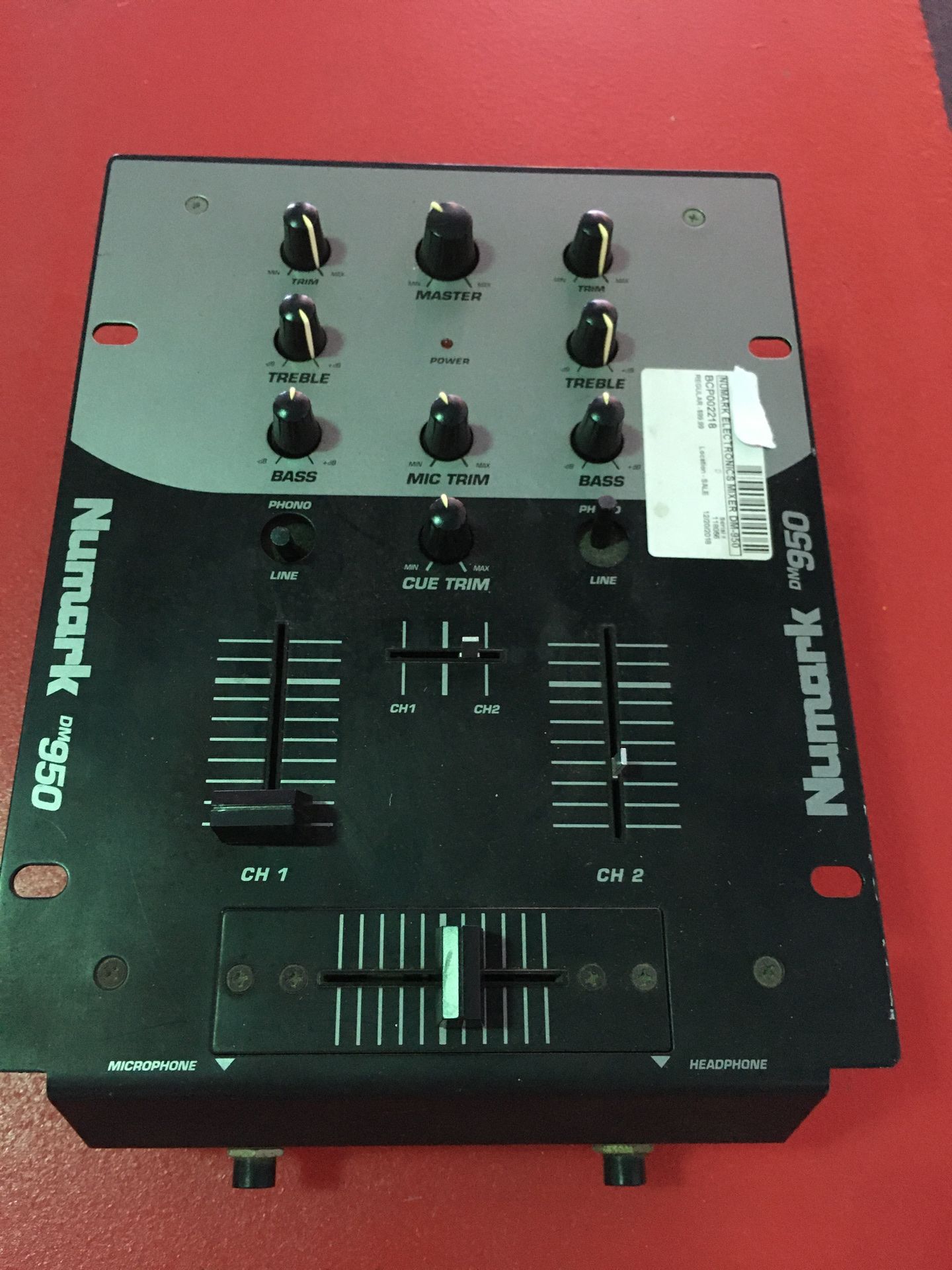 Numark DM950 DJ mixer turntable setup pro audio party BCP002218