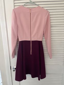 Ted Baker Two-Tone Long Sleeve Skater Dress
