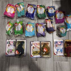 Vintage McDonald’s Ty Beanie Babies Lot (15 pcs) + Dinosaur Trio Boxed Set – New & Sealed!
