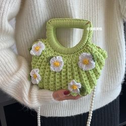 Finished Woven Bag, Gardenia Shell Handbag and Crossbody Bag, Suitable for Thanksgiving and Mother's Day Gift Bags