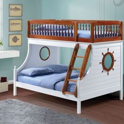 Brand New Oak/White Sailor Twin/Full Bunk Bed