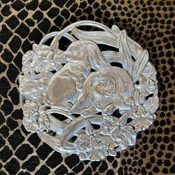 Vintage Signed Arthur Court Bunny Trivet