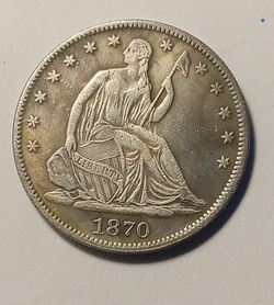 1870-CC Seated Liberty Half Dollar Coin Contemporary Restrike Token