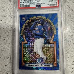 2023 Bowman Chrome Francisco Alvarez ROY Favorites Blue Refractor /150 – PSA 10 GEM MINT