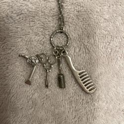 Silver Hairstylist Charm Necklace