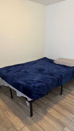Queen memory foam mattress and metal base