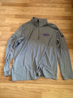 Adidas Climalite Gray Planet Fitness Neck Pullover Men's XL Embroidered Logo