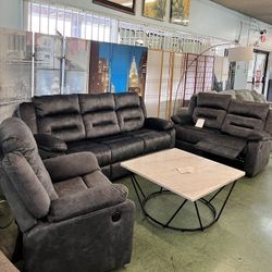 🔥Hot Deal🔥Brand New 3pc Redlining Set: Reclining Sofa, Reclining Loveseat And Recliner Chair $1599, Finance Available 