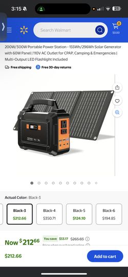 Brand New Portable Power Station 200/300W With 110v AC Outlet