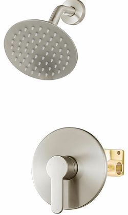 Shower Faucet Set Brushed Nickel, Shower Valve Kit With 6 Inch Showerhead
