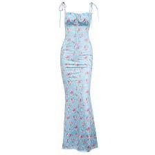 Blue / pink maxi dress size small