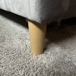 King Size Grey Velvet Bedframe With Memory Foam Mattress Included. 