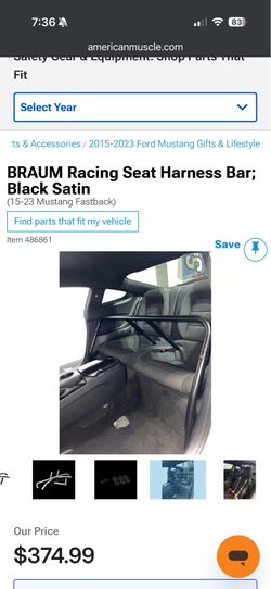 Mustang GT Harness Bar and harness
