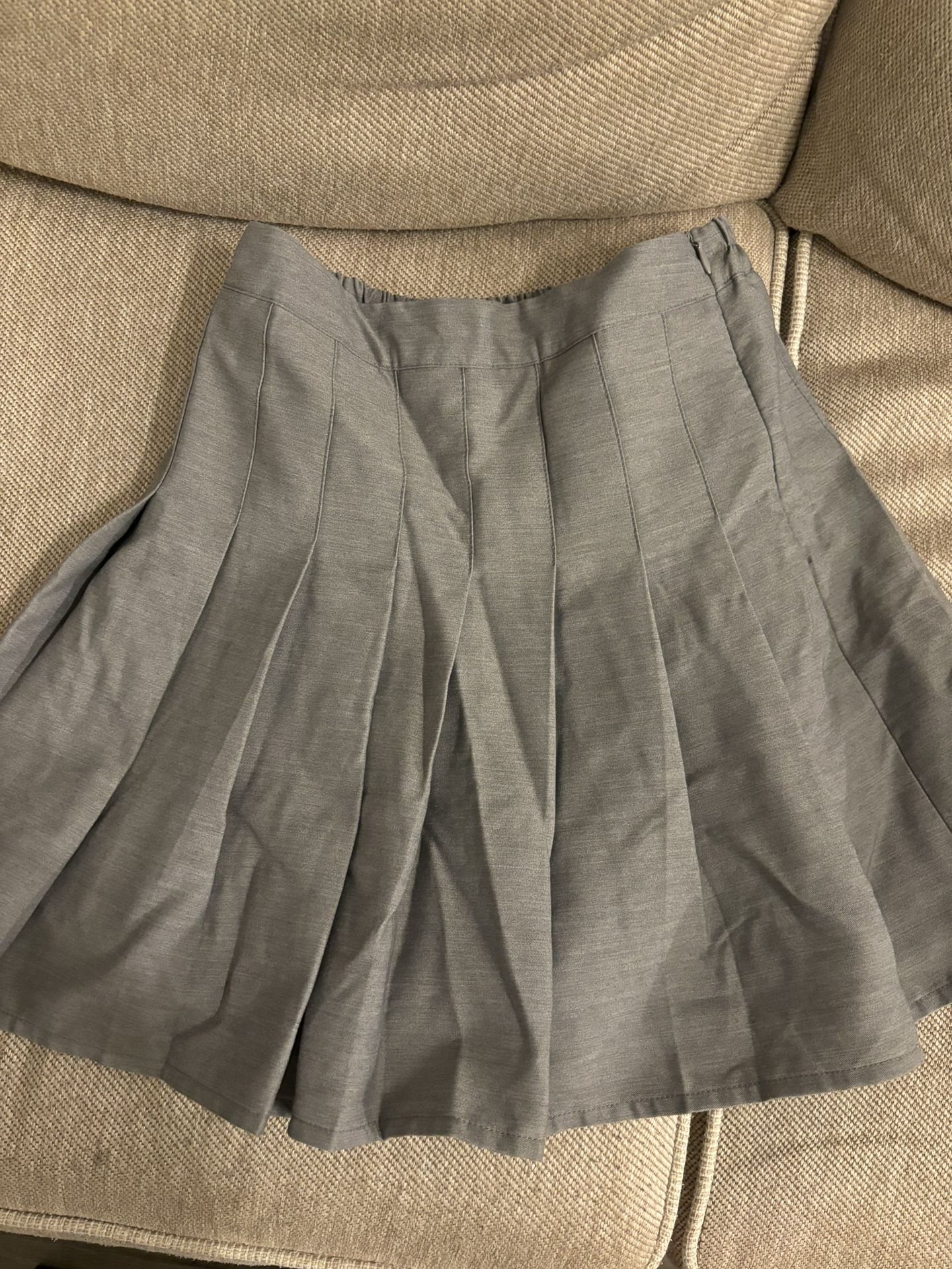 Women's Skirt Size L, Gray Casual Business Zip Dress