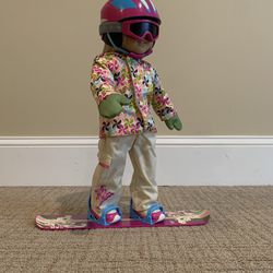 American Girl Doll Snowboard Set